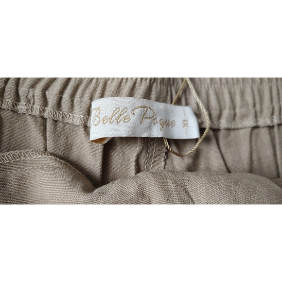 Belle‎ Poque Beige XL Shorts Cotton Stretch Women's Retro Beach Cuffed NWT - Picture 8 of 9